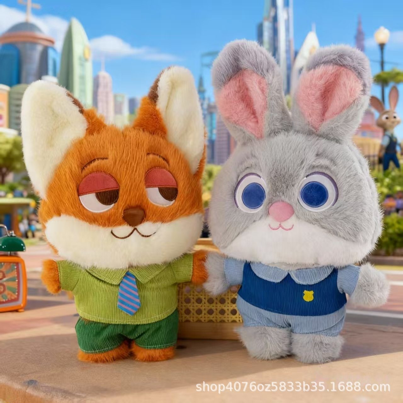 兔子警官朱迪毛绒玩具疯狂动物城2同款Q版公仔狐狸尼克卡通玩偶