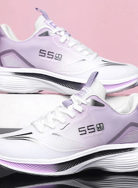 鞋子女鞋百搭春秋新款跨境休闲女单鞋跑步鞋软底减震轻便运动鞋