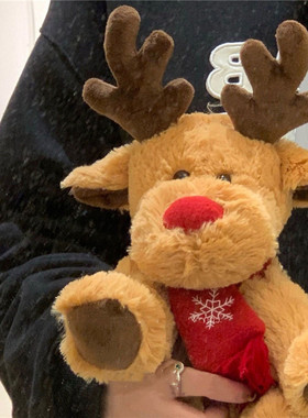 圣诞麋鹿毛绒玩偶玩具小鹿公仔布娃娃礼品跨境外贸批发圣诞限定