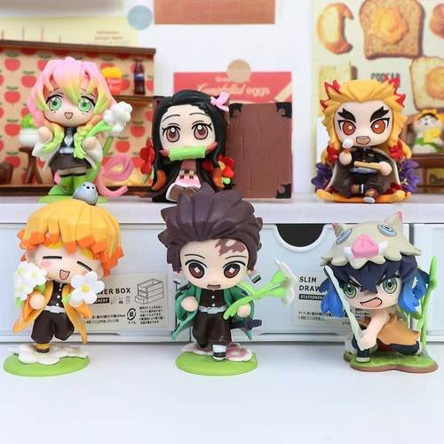 鬼灭之刃诞生花系列盲盒动漫二次元手办潮流玩具生日礼物摆件模型