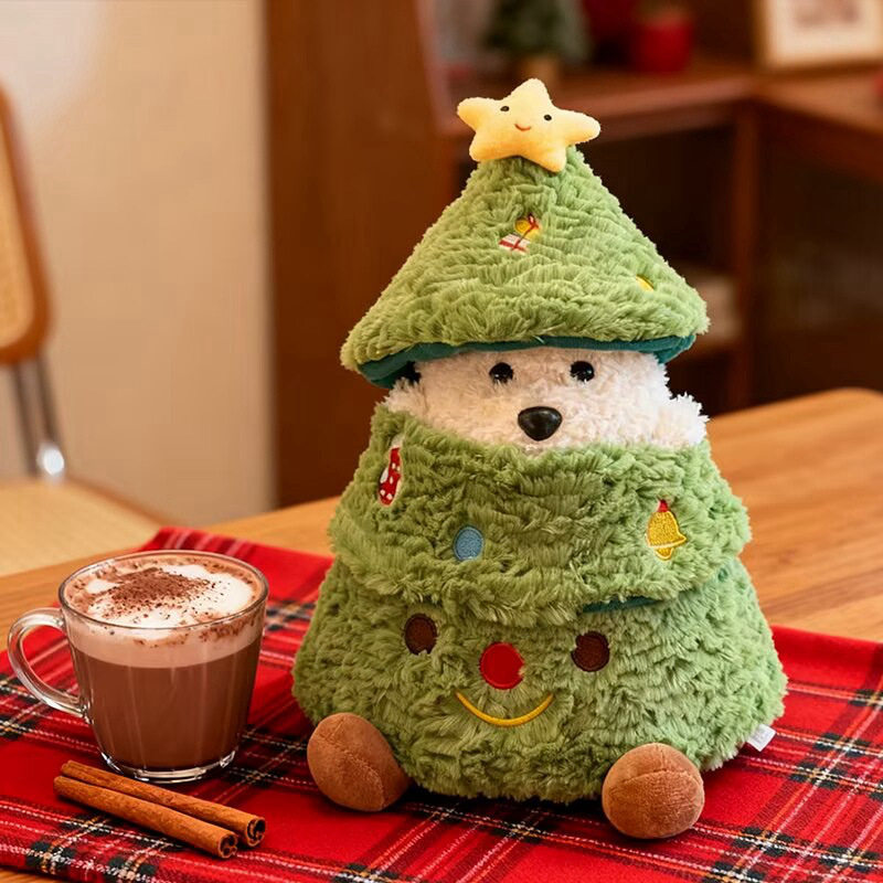 圣诞节礼物小狗捉迷藏公仔马克毛绒玩具布娃娃圣诞树玩偶女生礼物