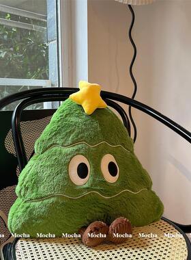 网红圣诞树抱枕大眼毛绒玩具通飘窗榻榻米靠垫宿舍沙发靠枕礼物