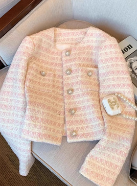 2025早春秋新款开衫时尚减龄小香风短外套欧货气质女神范高端上衣