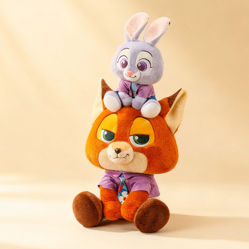 网红爆款疯狂动物城毛绒公仔呆萌兔子朱迪卡通玩偶可爱尼克狐狸抱