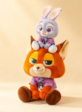 网红爆款疯狂动物城毛绒公仔呆萌兔子朱迪卡通玩偶可爱尼克狐狸抱