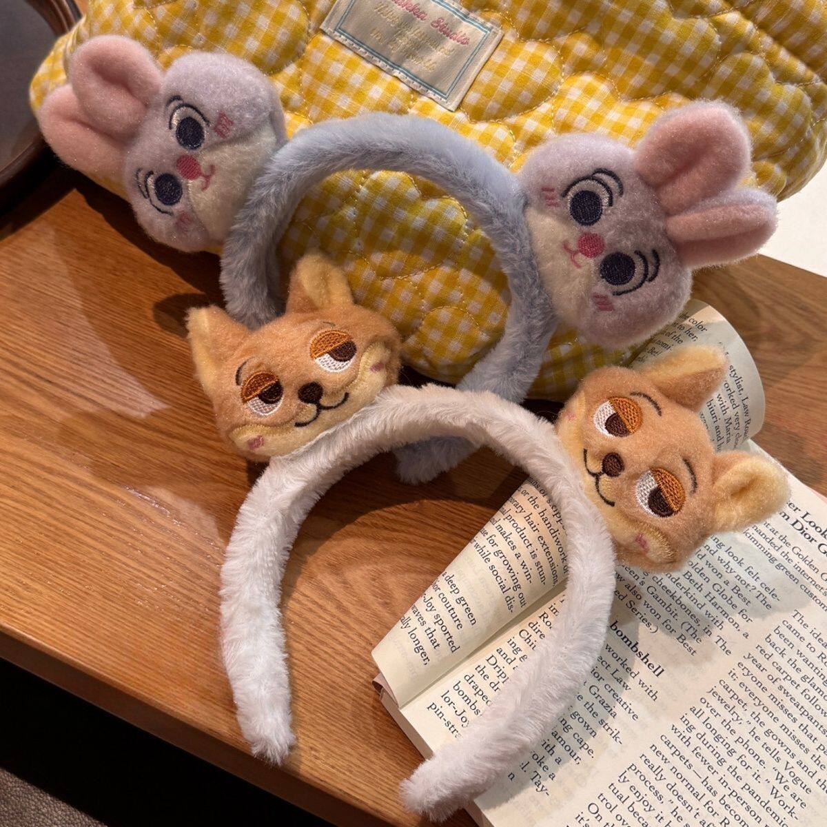 疯狂动物城毛绒发箍卡通朱迪狐尼克发箍可爱风高颅顶头箍网红发饰