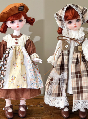 6分BJD玩偶换装衣服30厘米洋娃娃衣服复古森系宫廷风裙子洛丽塔裙