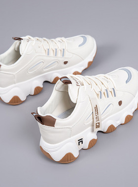 2025新款春秋季耐磨软底老爹鞋女士防滑运动鞋轻便款女时尚休闲鞋