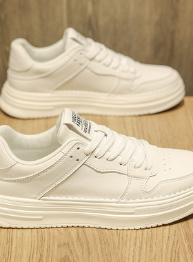 春季男鞋新款透气鞋子男款韩版百搭厚底小白鞋运动休闲平板鞋潮鞋