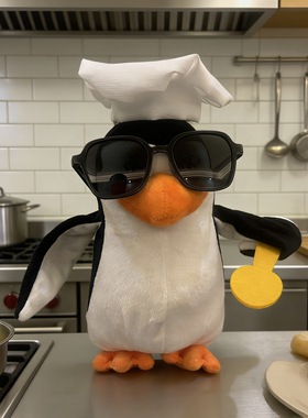 高雅人士企鹅可爱搞怪毛绒公仔厂家现货[送墨镜送帽子]