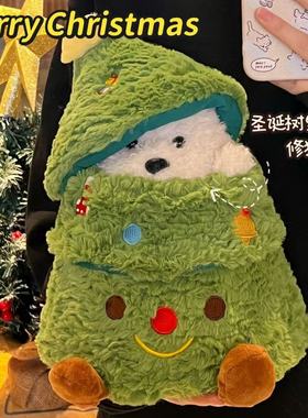 圣诞树小狗捉迷藏公仔西高地毛绒玩具女生抱枕圣诞节礼物外贸批发