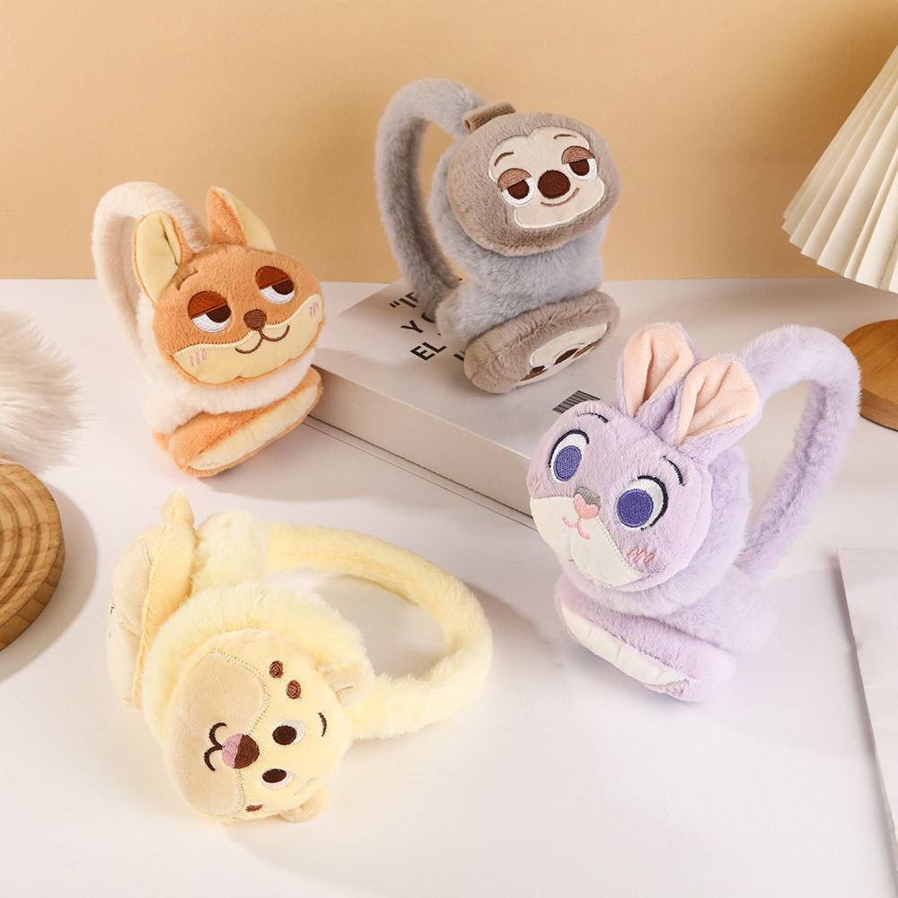 橙色小狗可爱毛绒耳罩保暖秋冬防冻护耳套学生可爱保暖加绒耳罩