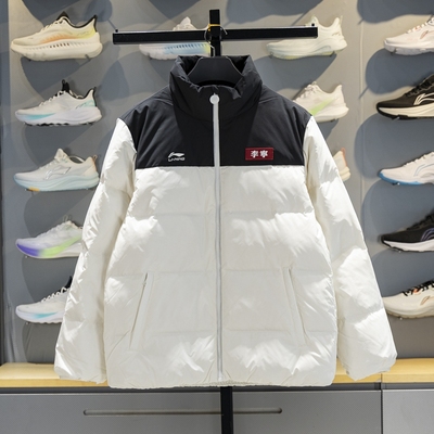 李宁保暖立领男子短羽绒服