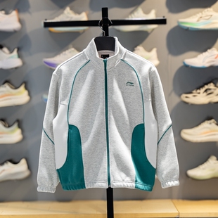 李宁开衫无帽卫衣男童外套2026春装外套男孩春季立领上衣YWDW241