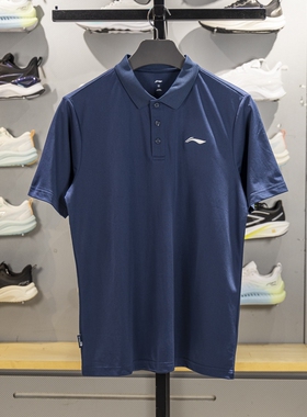 李宁短袖POLO衫男子2025新款夏季舒适透气休闲翻领T恤APLU803