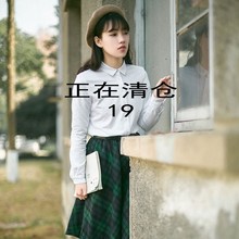 2024清仓春夏小方领百搭文艺休闲纯棉尖领衬衫女长袖