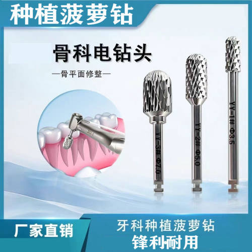 牙科种植菠萝钻高硬度球钻面修整侧切先锋钻口腔扫平牙槽脊磨骨钻