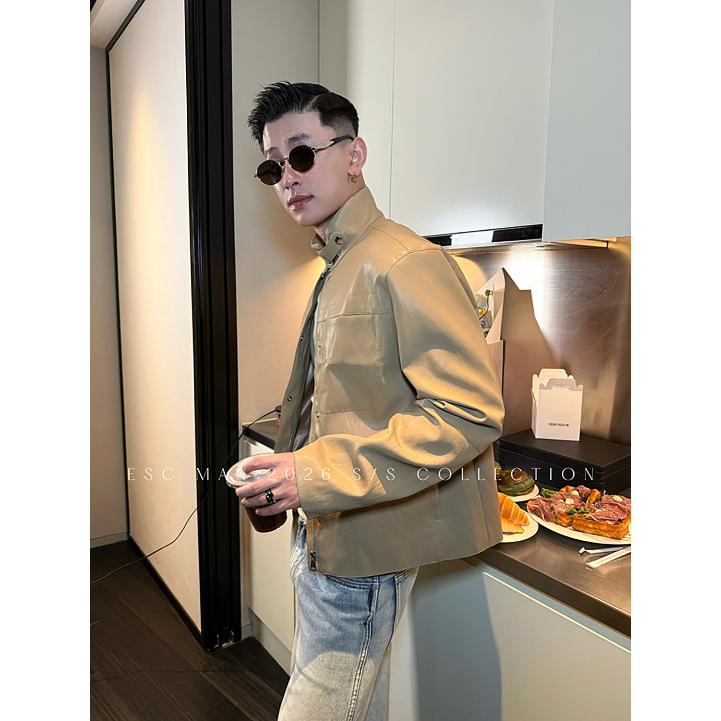ESC MAN STUDIO/自制 早秋新款高级感皮衣外套休闲夹克上衣