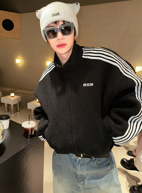 ESC MAN STUDIO/版型好看设计感秋冬美式复古摇粒绒立领海绵外套