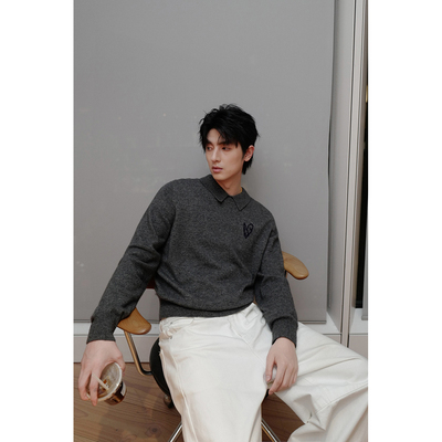 ESC MAN STUDIO/自制 INS风落肩袖通勤针织衫休闲毛衣高级感上衣