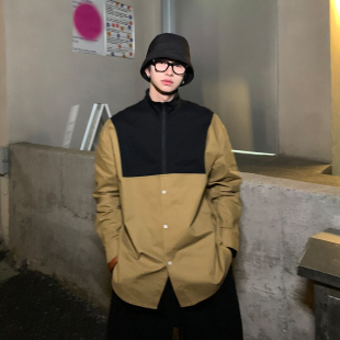 MAN 拼接撞色衬衫 STUDIO 总能让你成为焦点 休闲外套 自制 ESC