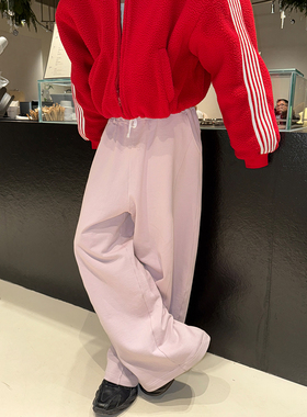 ESC MAN STUDIO/自制 秋冬新款休闲裤灰粉调全棉宽松百搭阔腿裤