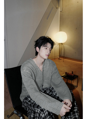 ESC MAN STUDIO/自制 穿搭感V领针织衫上衣休闲毛衣秋冬加厚