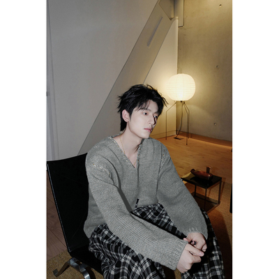 ESC MAN STUDIO/自制 穿搭感V领针织衫上衣休闲毛衣秋冬加厚