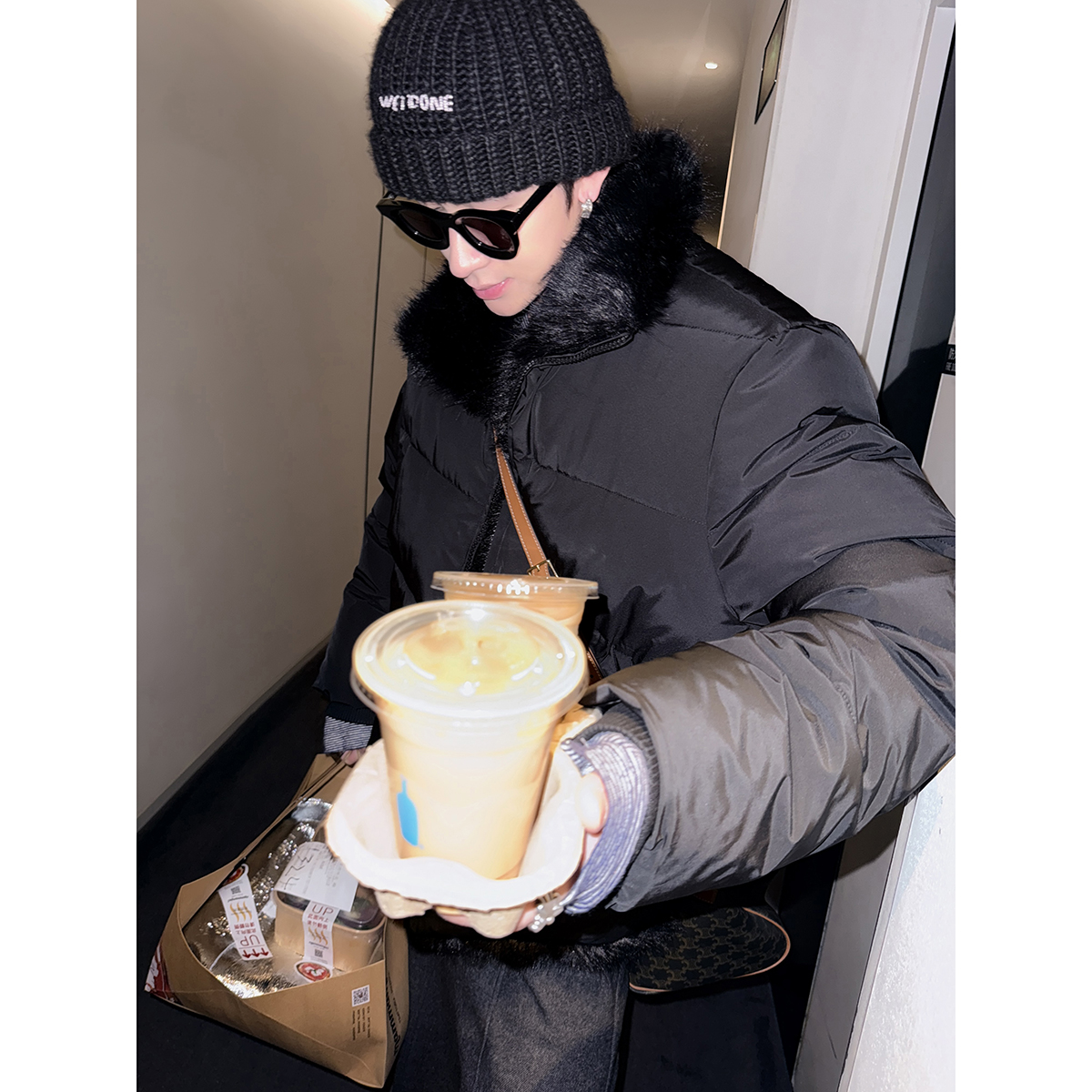 ESC MAN STUDIO/定制内里整毛环保皮草休闲宽松立领厚棉服