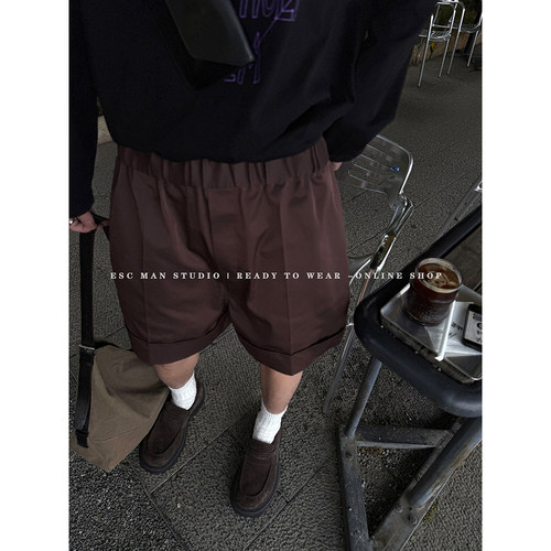 ESC MAN STUDIO/提升夏季舒适感的进口面料 松紧腰休闲宽松短裤