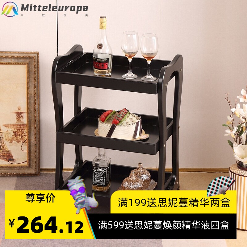 美容车压缩实木板工具车美甲美发纹绣推车美容院小推车移动置物架