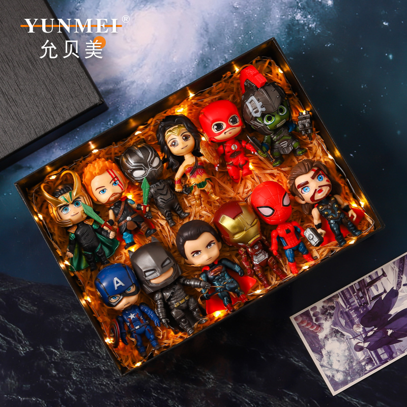 手办美国队长蜘蛛侠绿巨人公仔