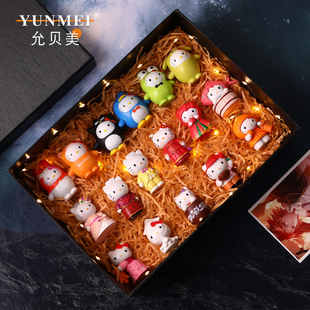 全套kt猫小公仔凯蒂猫摆件hellokitty手办盲盒送女孩生日礼物模型