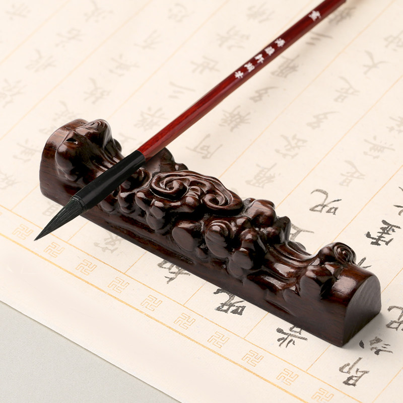 红木随形五指山形毛笔搁毛笔架笔山笔架山笔搁笔挂文房四宝搁笔 灵芝