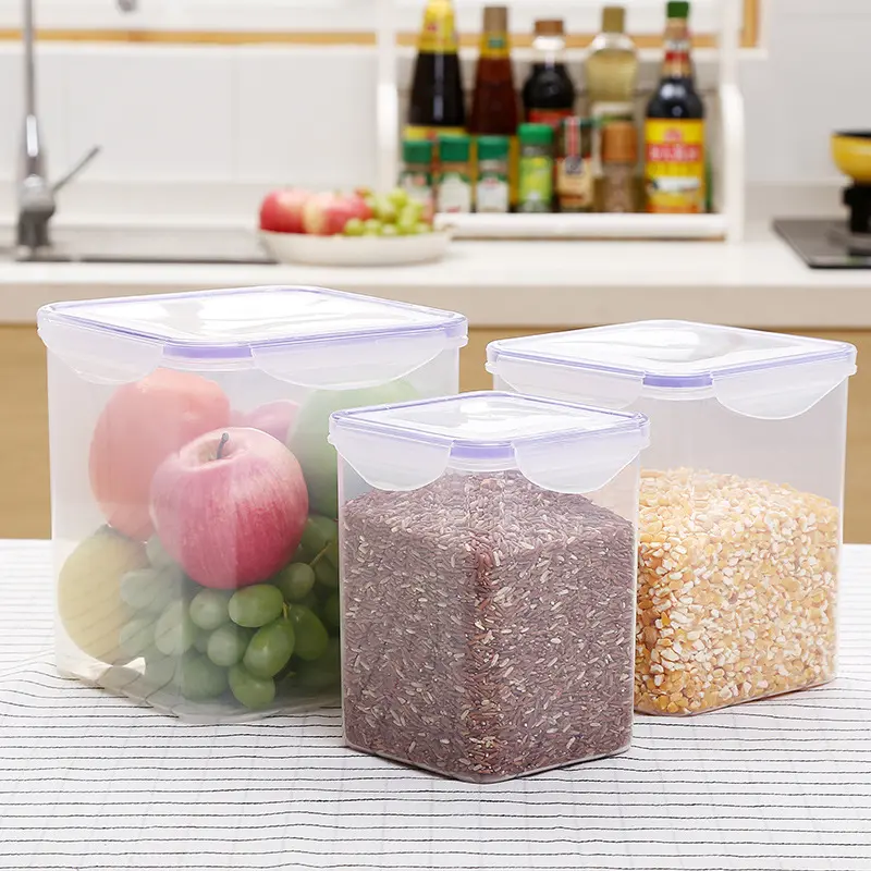 正方形五谷杂粮锁扣密封罐食品