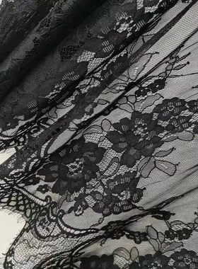 现货锦纶睫毛蕾丝花边 柔软150cmX300公分 服装内衣婚纱花边白色