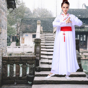 广场舞服装女古典扇子舞演出服古风飘逸书简舞演出服侠客风汉服女