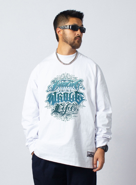 FunkyChoice街头艺术纹身师刺青印花长袖T恤街舞popping上衣体恤