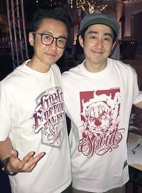 FunkyChoice嘻哈西海岸匪帮小丑重磅纯棉短袖T恤纹身美式街头复古