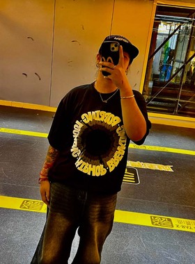 FunkyChoice速干透气网眼圆领印花短袖T恤纯棉街舞练功服popping