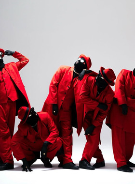 FunkyChoice街舞popping定制西服套装演出马甲外套宽松西装西海岸