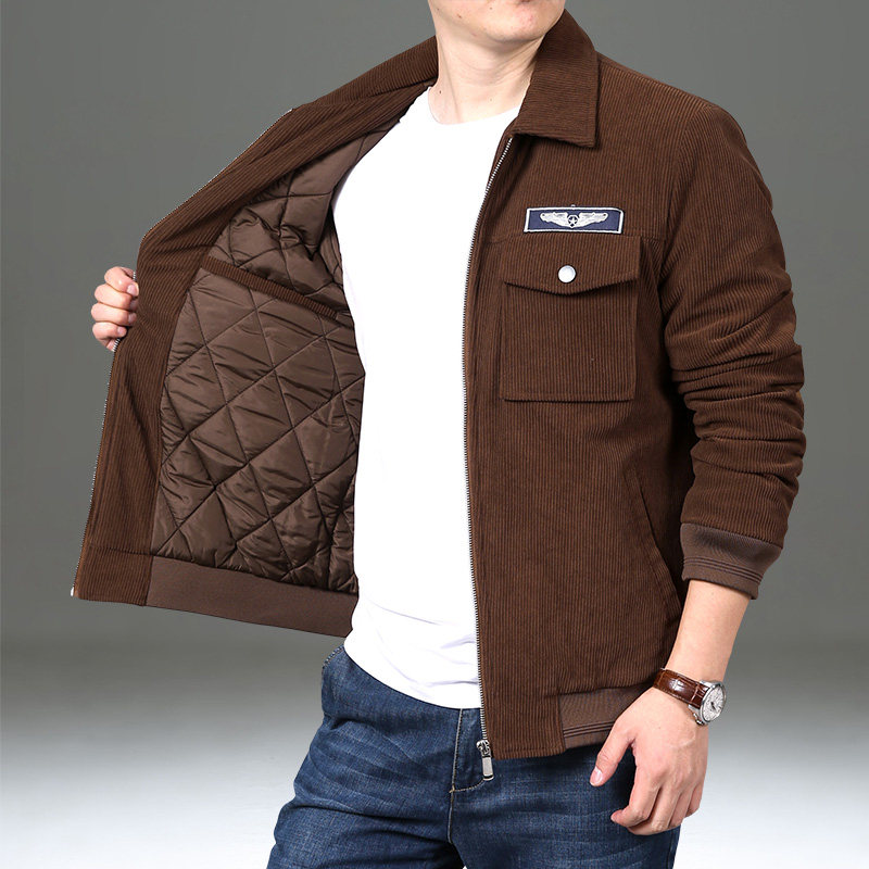 灯芯绒棉服男大码棉衣冬季外套