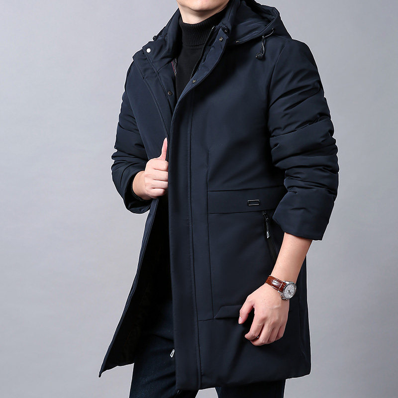 棉服男款2025年新款冬季中长款外套加厚防寒保暖棉衣商务休闲棉袄