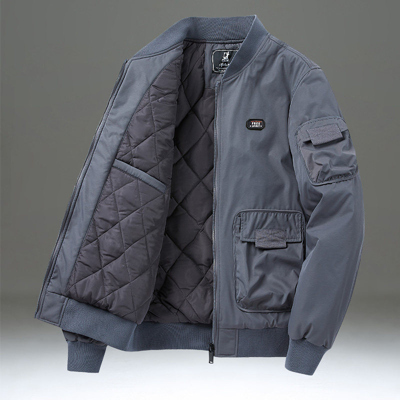 棒球服男款冬季夹克外套男潮牌美式复古工装棉服宽松休闲加厚棉衣