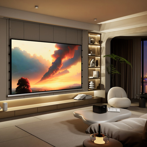 微鲸电动投影幕布一体式拉线隐藏