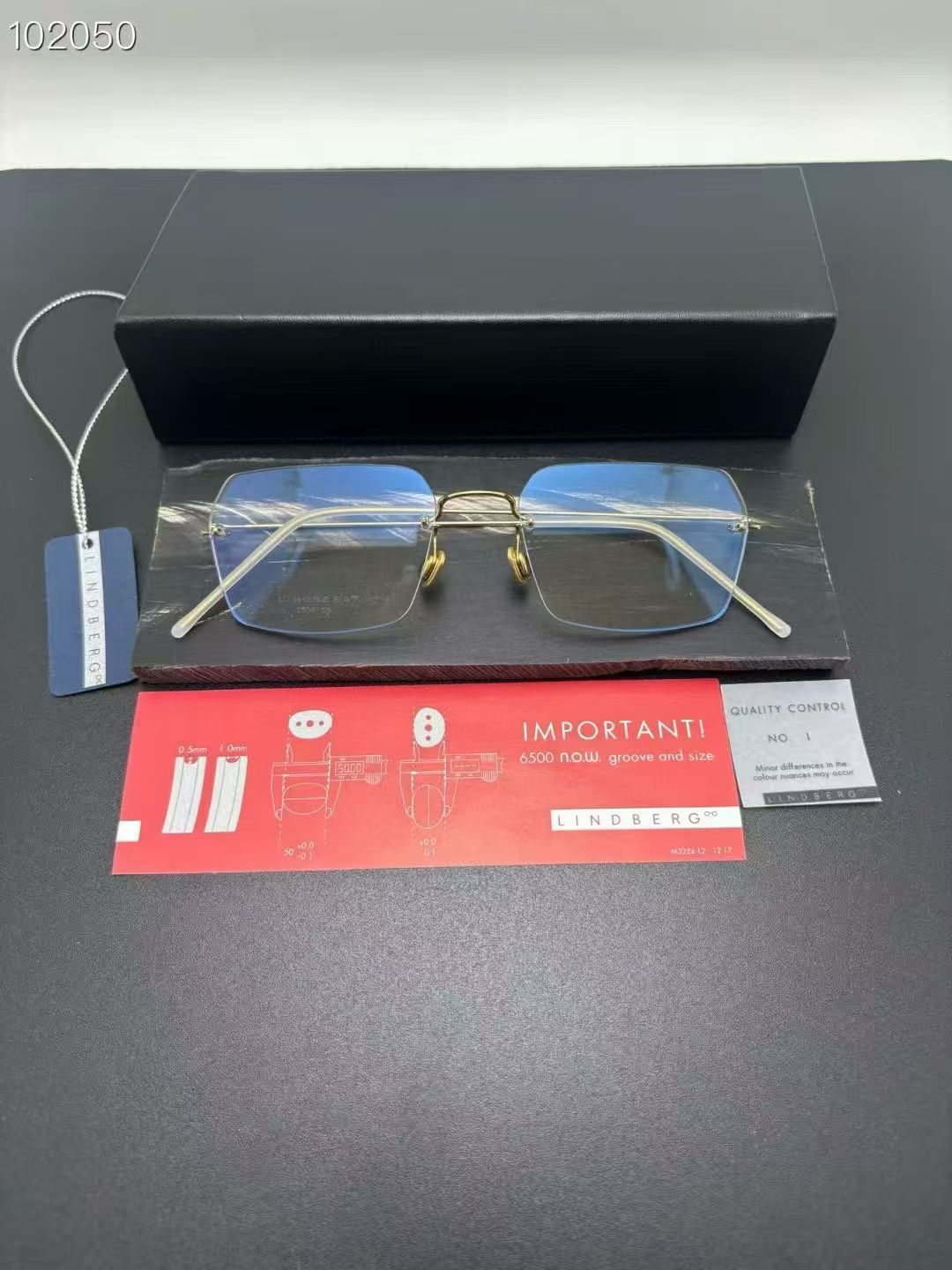 正品LINDBERG林德伯格眼镜架2539无框18k张凌赫明星同款纯钛镜框
