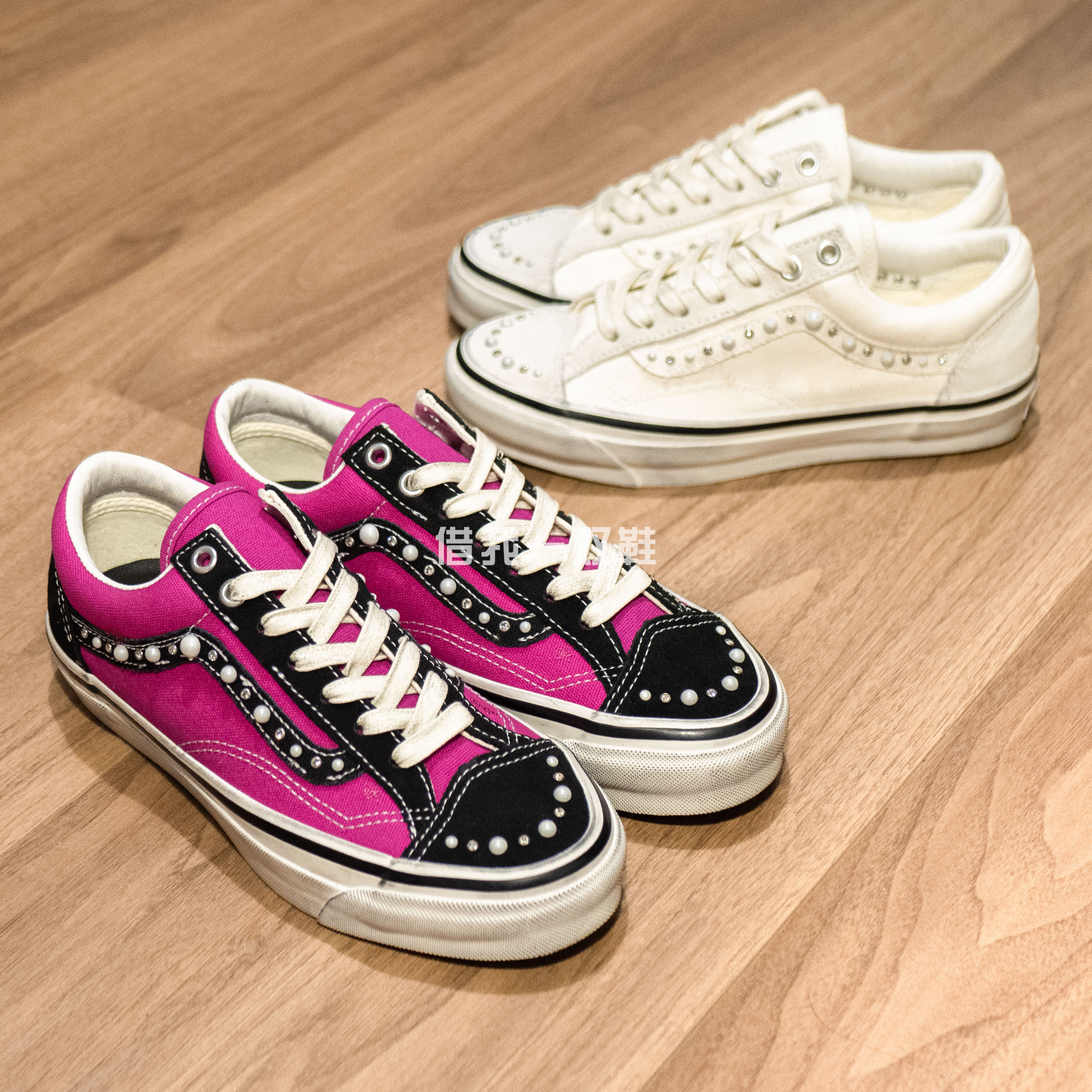 Vans Premium Old Skool36做旧珍珠白色玫红高端线男女板鞋,运动鞋new,板鞋,淘宝优惠券,粉丝福利购,淘宝优惠卷