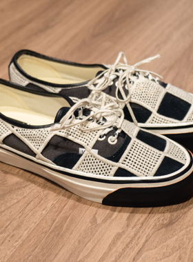 Vans Premium Authentic Shell Knit白色刺绣网面复古男女板鞋