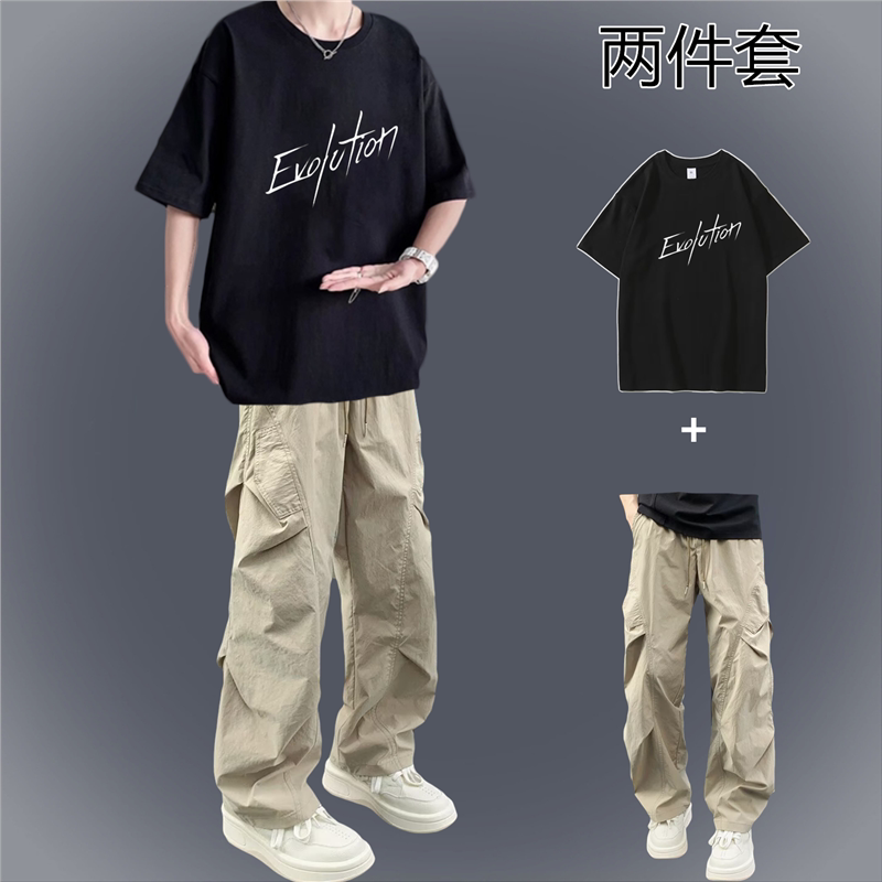 两件套装夏季酷帅男裤士一