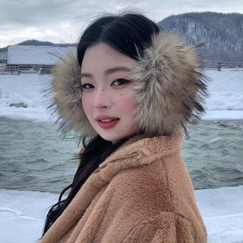 ins风耳罩保暖耳包仿皮草冬季毛绒东北旅游捂耳套成人女护耳防寒